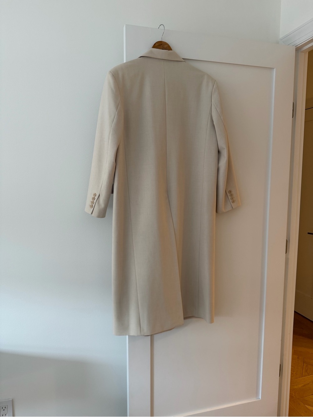 Frankie Shop Dex Double Breasted Coat in Light Tan - Picture 6 of 6